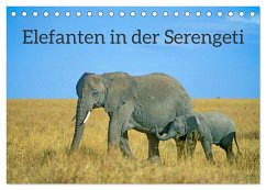 Elefanten in der Serengeti (Tischkalender 2025 DIN A5 quer), CALVENDO Monatskalender