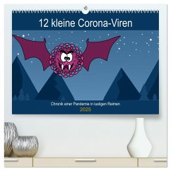 12 kleine Corona-Viren (hochwertiger Premium Wandkalender 2025 DIN A2 quer), Kunstdruck in Hochglanz