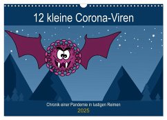 12 kleine Corona-Viren (Wandkalender 2025 DIN A3 quer), CALVENDO Monatskalender