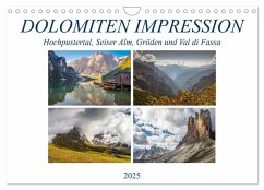 Dolomiten Impression, Hochpustertal, Seiser Alm, Gröden, Val di Fassa (Wandkalender 2025 DIN A4 quer), CALVENDO Monatskalender - Calvendo;VogtArt