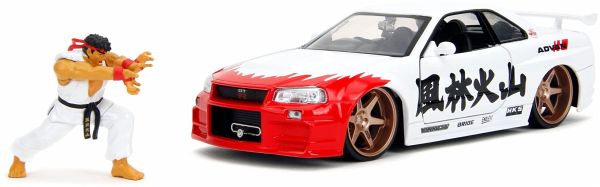 Jada Street Fighter Ryu 1:24 Nissan Skyline GTR 253255071 Jada Street Fighter Ryu 1:24 Nissan Skyline GTR 253255071