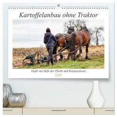 Kartoffelanbau ohne Traktor (hochwertiger Premium Wandkalender 2025 DIN A2 quer), Kunstdruck in Hochglanz