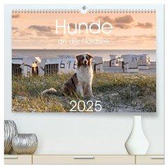 Hunde an der Nordsee (hochwertiger Premium Wandkalender 2025 DIN A2 quer), Kunstdruck in Hochglanz