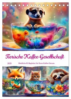 Tierische Kaffee Gesellschaft (Tischkalender 2025 DIN A5 hoch), CALVENDO Monatskalender