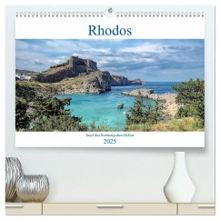 Rhodos - Insel des Sonnengottes Helios (hochwertiger Premium Wandkalender 2025 DIN A2 quer), Kunstdruck in Hochglanz