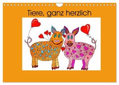 Tiere, ganz herzlich (Wandkalender 2025 DIN A4 quer), CALVENDO Monatskalender