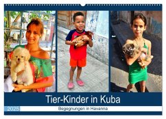 Tier-Kinder in Kuba - Begegnungen in Havanna (Wandkalender 2025 DIN A2 quer), CALVENDO Monatskalender