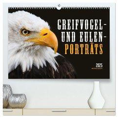 GREIFVOGEL- UND EULENPORTRÄTS (hochwertiger Premium Wandkalender 2025 DIN A2 quer), Kunstdruck in Hochglanz