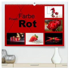 Powerfarbe Rot (hochwertiger Premium Wandkalender 2025 DIN A2 quer), Kunstdruck in Hochglanz