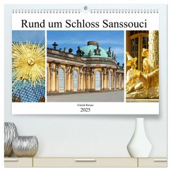 Rund um Schloss Sanssouci (hochwertiger Premium Wandkalender 2025 DIN A2 quer), Kunstdruck in Hochglanz