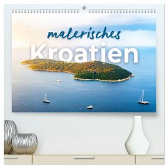 Malerisches Kroatien (hochwertiger Premium Wandkalender 2025 DIN A2 quer), Kunstdruck in Hochglanz - Calvendo;Monkey, Happy