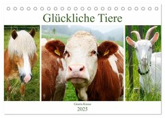 Glückliche Tiere (Tischkalender 2025 DIN A5 quer), CALVENDO Monatskalender