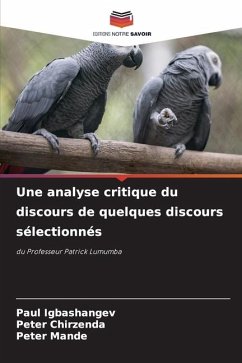 Une analyse critique du discours de quelques discours sélectionnés - Igbashangev, Paul;Chirzenda, Peter;Mande, Peter