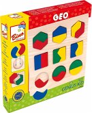 Bino 84029 - Genius Kid, Geo Puzzle, Geometrisches Formenspiel, Steckspiel, Holz, Lernspiel
