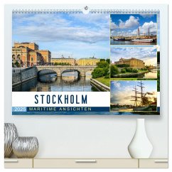 Stockholm - Maritime Ansichten (hochwertiger Premium Wandkalender 2025 DIN A2 quer), Kunstdruck in Hochglanz