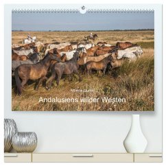 Pferde - Andalusiens wilder Westen (hochwertiger Premium Wandkalender 2025 DIN A2 quer), Kunstdruck in Hochglanz