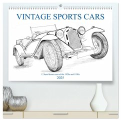 Vintage Sports Cars (hochwertiger Premium Wandkalender 2025 DIN A2 quer), Kunstdruck in Hochglanz