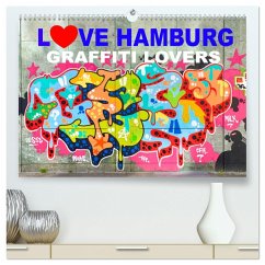 LOVE HAMBURG - GRAFFITI LOVERS (hochwertiger Premium Wandkalender 2025 DIN A2 quer), Kunstdruck in Hochglanz