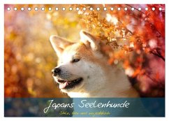 Japans Seelenhunde (Tischkalender 2025 DIN A5 quer), CALVENDO Monatskalender