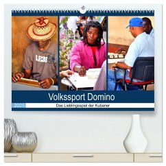 Volkssport Domino - Das Lieblingsspiel der Kubaner (hochwertiger Premium Wandkalender 2025 DIN A2 quer), Kunstdruck in Hochglanz