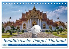 Buddhistische Tempel Thailand (Tischkalender 2025 DIN A5 quer), CALVENDO Monatskalender