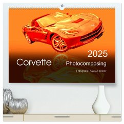 Corvette Photocomposing (hochwertiger Premium Wandkalender 2025 DIN A2 quer), Kunstdruck in Hochglanz