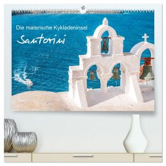 Santorini - Die malerische Kykladeninsel (hochwertiger Premium Wandkalender 2025 DIN A2 quer), Kunstdruck in Hochglanz