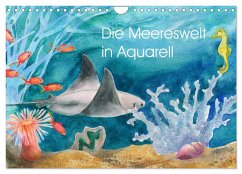 Die Meereswelt in Aquarell (Wandkalender 2025 DIN A4 quer), CALVENDO Monatskalender - Calvendo;Krause, Jitka