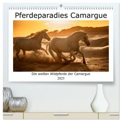 Pferdeparadies Camargue (hochwertiger Premium Wandkalender 2025 DIN A2 quer), Kunstdruck in Hochglanz
