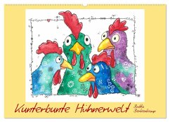 Kunterbunte Hühnerwelt (Wandkalender 2025 DIN A2 quer), CALVENDO Monatskalender