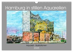 Hamburg in stillen Aquarellen (Wandkalender 2025 DIN A3 quer), CALVENDO Monatskalender - Calvendo;Kraus, Gerhard