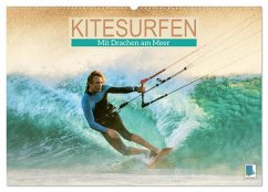 Kitesurfen: Mit Drachen am Meer (Wandkalender 2025 DIN A2 quer), CALVENDO Monatskalender - Calvendo