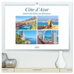 Côte d¿Azur - malerische Küste am Mittelmeer (hochwertiger Premium Wandkalender 2025 DIN A2 quer), Kunstdruck in Hochglanz - Calvendo;Schwarze, Nina