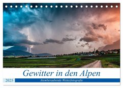 Gewitter in den Alpen (Tischkalender 2025 DIN A5 quer), CALVENDO Monatskalender
