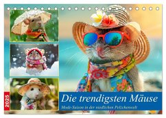 Die trendigsten Mäuse. Mode-Saison in der niedlichen Pelzchenwelt (Tischkalender 2025 DIN A5 quer), CALVENDO Monatskalender - Calvendo;Hurley, Rose