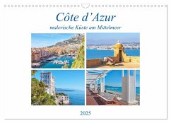 Côte d¿Azur - malerische Küste am Mittelmeer (Wandkalender 2025 DIN A3 quer), CALVENDO Monatskalender - Calvendo;Schwarze, Nina