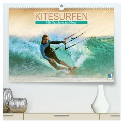 Kitesurfen: Mit Drachen am Meer (hochwertiger Premium Wandkalender 2025 DIN A2 quer), Kunstdruck in Hochglanz - Calvendo