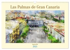 Las Palmas de Gran Canaria - Aquarelle (Wandkalender 2025 DIN A3 quer), CALVENDO Monatskalender