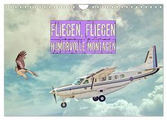 Fliegen, Fliegen - humorvolle Montagen (Wandkalender 2025 DIN A4 quer), CALVENDO Monatskalender