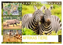 Afrikas Tiere. Majestäten in exotischer Wildnis (Tischkalender 2025 DIN A5 quer), CALVENDO Monatskalender - Calvendo;Hurley, Rose