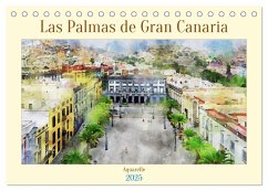 Las Palmas de Gran Canaria - Aquarelle (Tischkalender 2025 DIN A5 quer), CALVENDO Monatskalender - Calvendo;Frost, Anja