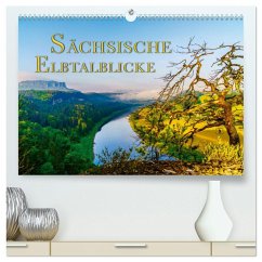 Sächsische Elbtalblicke (hochwertiger Premium Wandkalender 2025 DIN A2 quer), Kunstdruck in Hochglanz