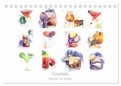 Cocktails Kalender mit Rezept (Tischkalender 2025 DIN A5 quer), CALVENDO Monatskalender