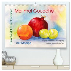 Mal mal Gouache (hochwertiger Premium Wandkalender 2025 DIN A2 quer), Kunstdruck in Hochglanz