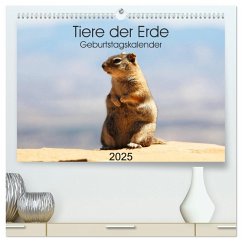 Tiere der Erde Geburtstagskalender (hochwertiger Premium Wandkalender 2025 DIN A2 quer), Kunstdruck in Hochglanz - Calvendo;Graupner, Denise