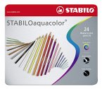 Aquarell-Buntstift - STABILO aquacolor - 24er Metalletui - mit 24 verschiedenen Farben