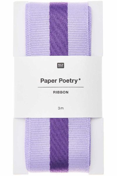 Webband Duo Streifen, Flieder/Lila, 38 mm x 3 m