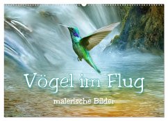 Vögel im Flug - malerische Bilder (Wandkalender 2025 DIN A2 quer), CALVENDO Monatskalender - Calvendo;Brunner-Klaus, Liselotte