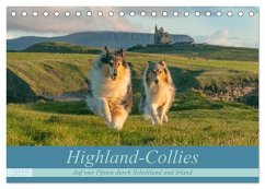 Highland-Collies - Auf vier Pfoten durch Schottland und Irland (Tischkalender 2025 DIN A5 quer), CALVENDO Monatskalender - Calvendo;Elling, Julia
