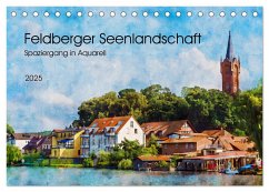 Feldberger Seenlandschaft - Spaziergang in Aquarell (Tischkalender 2025 DIN A5 quer), CALVENDO Monatskalender